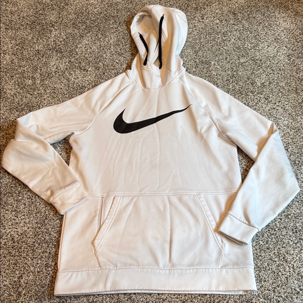 Nike Men's white Hoodie Sweater (stained)